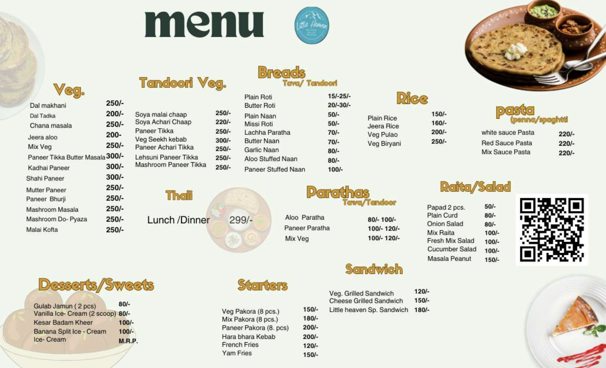 Restaurant Menu Page 1